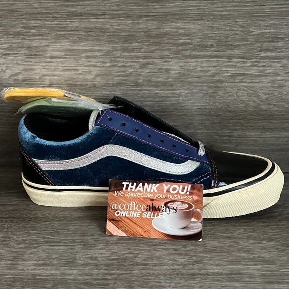 🥳 HP 🥳 Vans Sinner's Club Og Old Skool Lx Black Yellow Size 8.5 Men's NWOB - Picture 5 of 12
